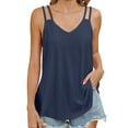 thumbnail image 2 of Womens Shirts Blouse Women's Summer Sleeveless Refreshing Tank Top T-shirt Casual Loose Strap Open Back Tank, 2 of 7