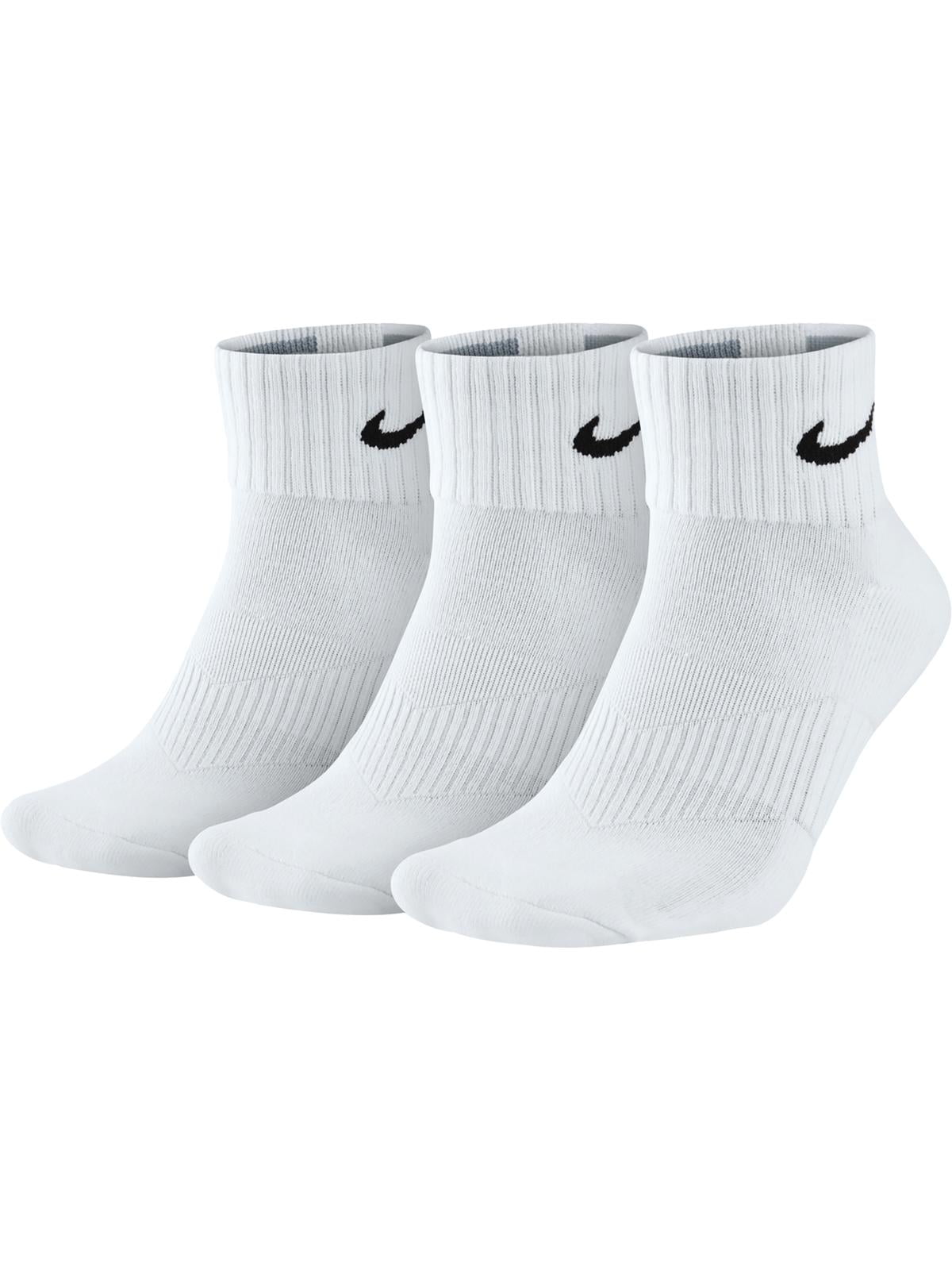 Analítico Nevada Porque Nike Mens 3PK Cushioned Quarter Socks White 12-15 - Walmart.com