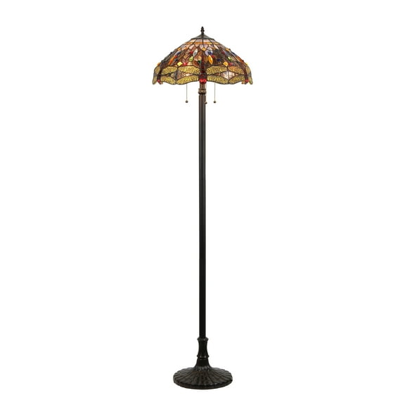 RADIANCE Goods Tiffany-Style 3 Light Dragonfly Floor Lamp 18" Shade
