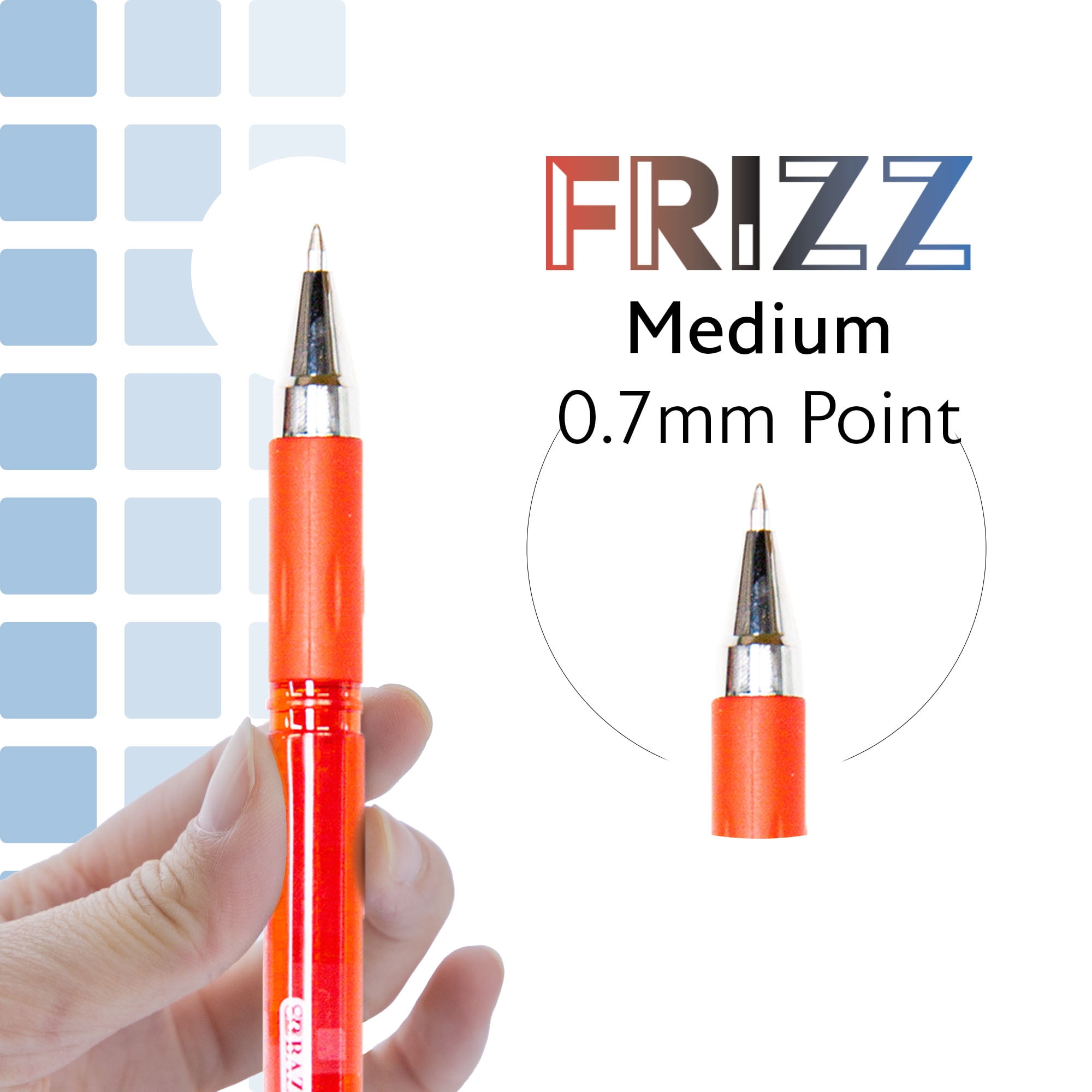 BAZIC Frizz Erasable Gel Pens, 0.7mm Medium Point, Assorted Colors Ink, Comfort Grip, 12-Pack
