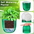 thumbnail image 2 of 3 Pack 4.5 Inch Self Watering Hanging Planter, Hanging Planters for Indoor Plants Basket Bulk Outdoor Plastic Hanging Plant Pots with 3 Hook Chains Drainage Holes for Garden Home(Green), 2 of 8