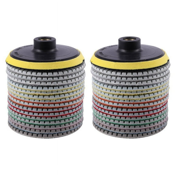 32Pcs Diamond Polishing Pads Kit 4 Inch 100mm Wet/Dry for Granite Stone Concrete Marble Polishing Use Grinding Discs Set