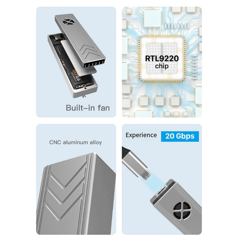 New 20G M.2 Solid State Drive Box NGFF-NVME Dual Protocol External Reading Notebook Mobile Phone Office Use Short
