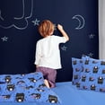 thumbnail image 3 of PiccoCasa 5 Piece Kids Duvet Cover Bedding Set Monster Pattern Full Navy Blue, 3 of 6
