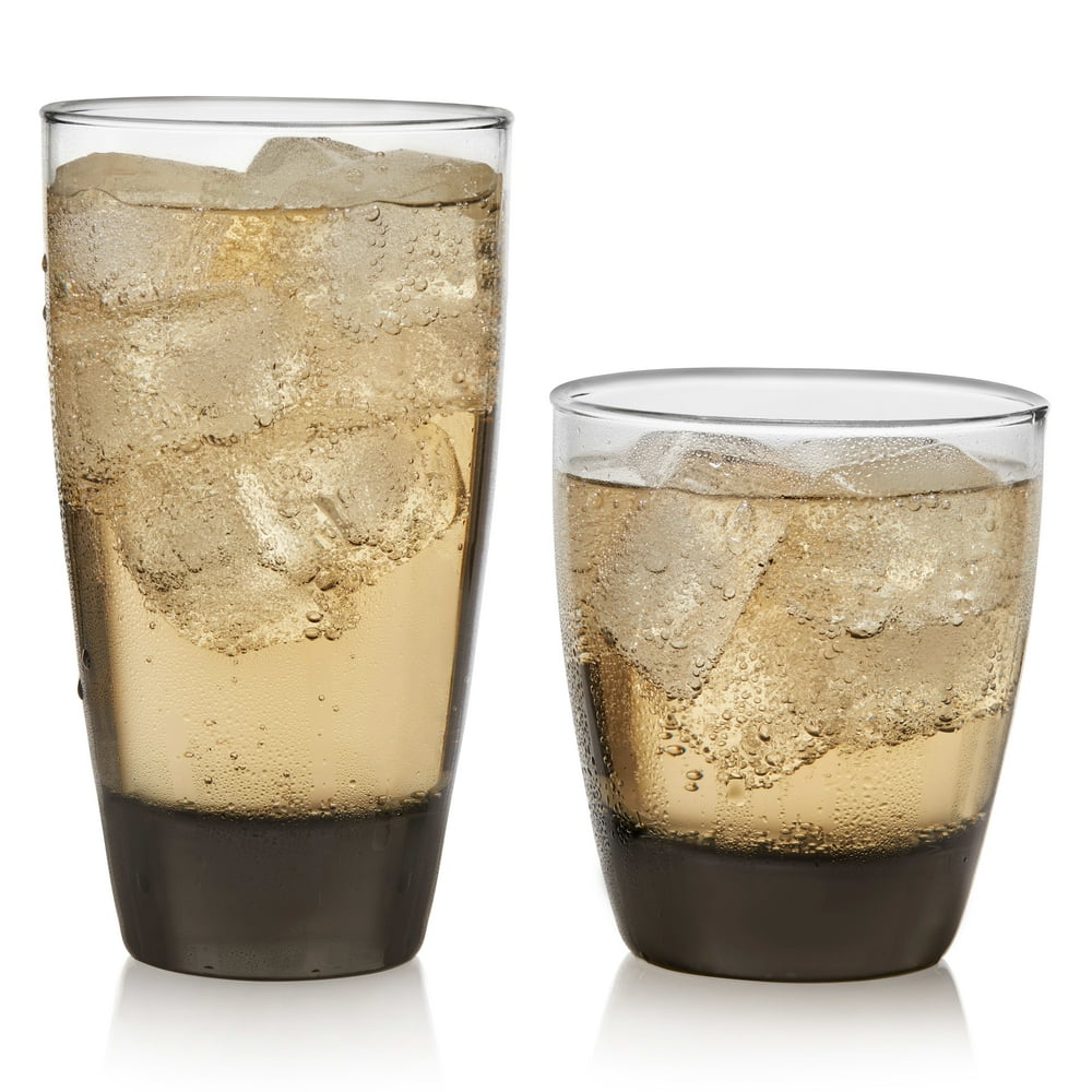 Libbey Classic Mocha 16Piece Tumbler and Rocks Glass Set