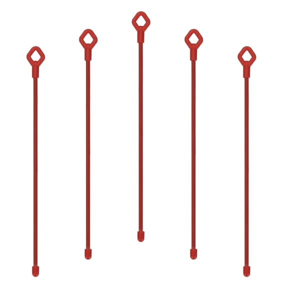 Uxcell Silicone Cable Ties, 10 Inch Reusable Twist Cable Ties Heavy Duty Bendable for Bundling Holding, 5 Pcs, Red