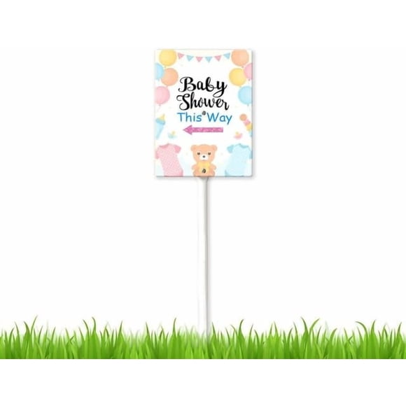 Letrero de jardín para baby shower de 8 x 12 pulgadas, decoración de césped - Letrero de fiesta para jardín