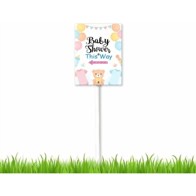 Letrero de jardín para baby shower de 8 x 12 pulgadas, decoración de césped - Letrero de fiesta para jardín