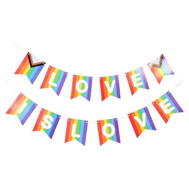 BRIGHTFUFU Pancarta de arcoíris Gay, pancarta decorativa de arcoíris LGBT, pancarta de arcoíris, utilería para fiesta