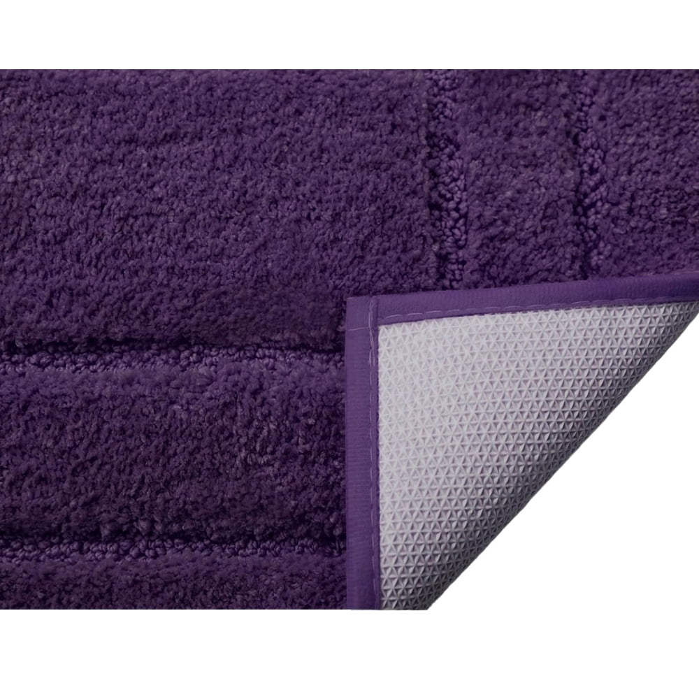 FUDAKUNA Bathroom Rug Fluffy Purple 15.7 x 23.6" Modern Geometric Absorbent Plush Bath Rugs Machine Washable