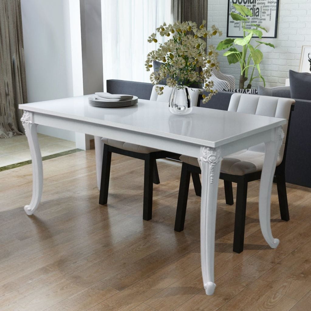 45.7"x26"x30" Dining Table Top, Modern Leisure Coffee Table, High Gloss Kitchen Table for Home