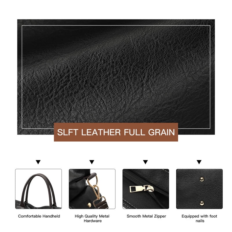 GAEKEAO Women's Shoulder Bag Plain Vintage Metal Buckle Zip Large Capacity Travel Tote Bag adjustable strap satchel Crossbody Handbag