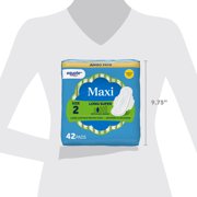 Equate Maxi Pads with Flexi-Wings, Long Super Absorbency, Size 2, 42 Count
