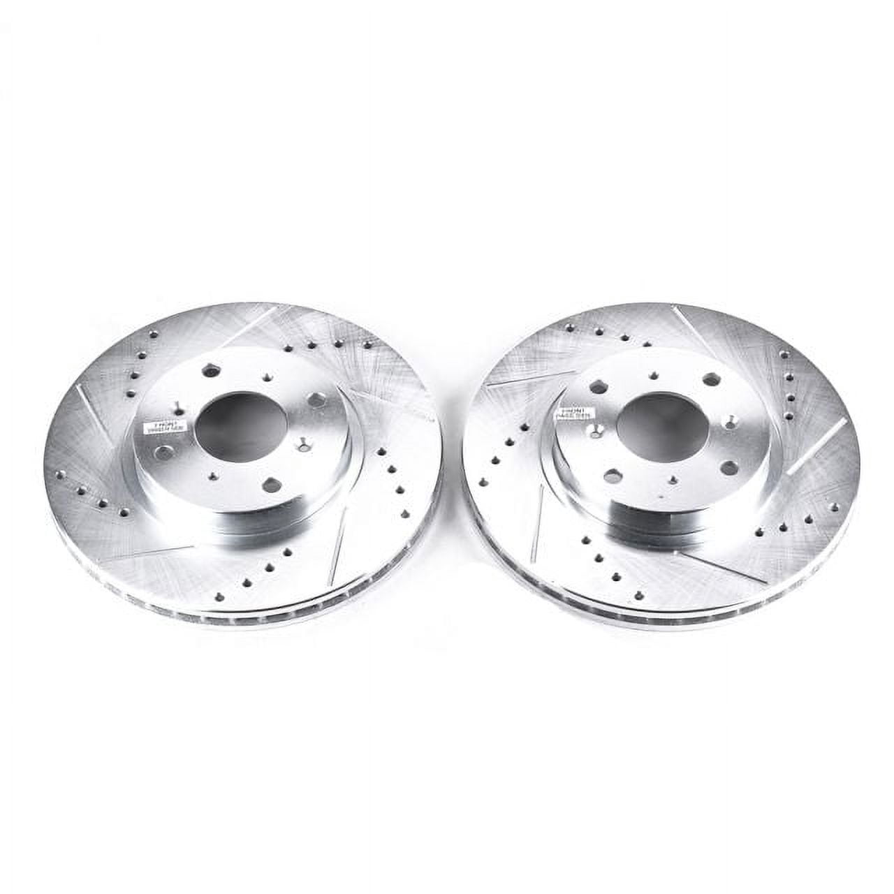 Power Stop Front Pair of Drilled and Slotted Brake Rotors JBR707XPR