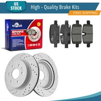 YXPCARS 6PCS Rear Brake Kits, Drilled & Slotted Brake Rotors (120.66081)   Ceramic Brake Pads Kit for Chevrolet GMC Silverado 1500 Sierra Yukon (582457 2174)