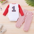 thumbnail image 3 of OBEEII Baby Boys First Birthday Outfits One Year Old Birthday Clothes Long Sleeve Romper with Pants Fall Winter Infant Boys Outwear, 3 of 9