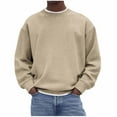 thumbnail image 2 of Yaoyar Mens Solid Color Fashion Casual Corduroy Long Sleeve Round Neck Sweatshirt Top Simple Soild Color Pullover Shirt, 2 of 6