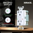 thumbnail image 2 of 3GRACE 20 Amp GFCI Outlet, Tamper-Resistant GFI Receptacle with LED Indicator, Self-Test Ground Fault Circuit Interrupter, Decorator Wall Plates and Screws Included, UL Listed, White (2 Pack), 2 of 7