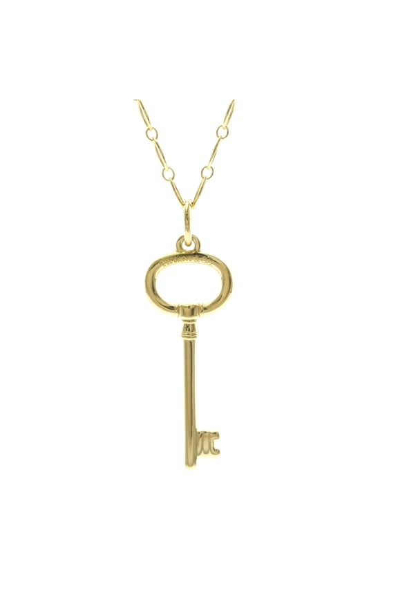 Pre-Owned Tiffany Oval Key Necklace Yellow Gold (18K) No Stone Women,Men Fashion Pendant...
