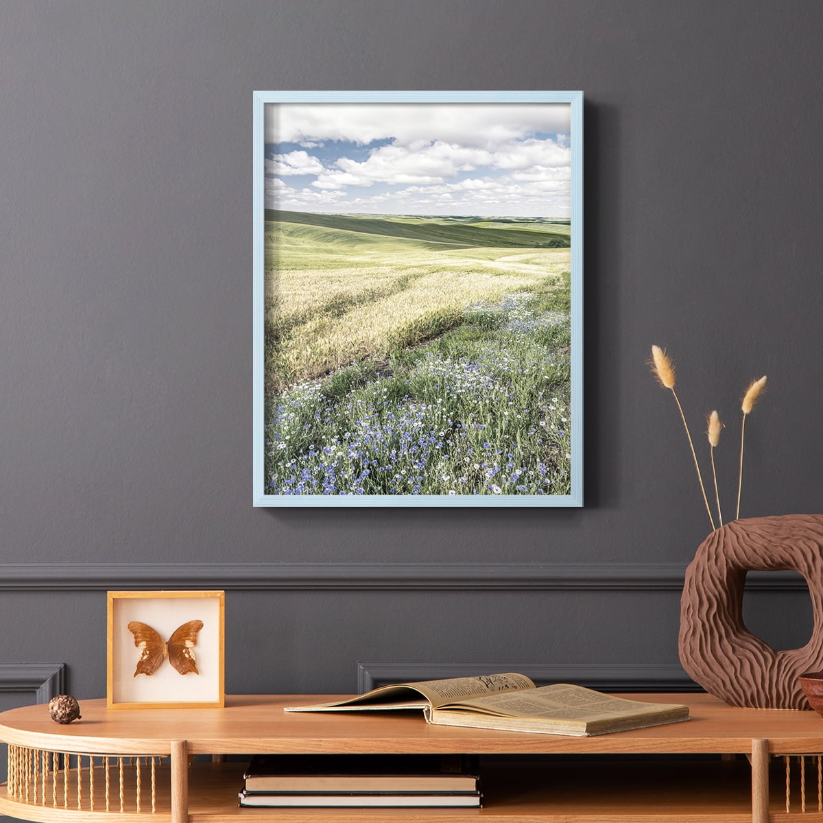 Wildflower Farm Framed Print - Solid Wood in Single Picture Frame Solid Wood 2 Framed Print