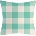 thumbnail image 2 of Rustic Aqua and White Buffalo Check Plaid Throw Pillows Farmhouse Decorative Throw Pillow Case Indoor Outdoor Cushion Cover Line Pillowcase for Couch Living Room Bedroom 16 x 16 Inch Set of 2, 2 of 7