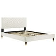 thumbnail image 4 of Modway Leah Chevron Tufted Performance Velvet Queen Platform Bed in White, 4 of 8
