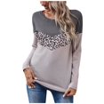 thumbnail image 1 of Tops de manga larga recreativos con estampado de leopardo y cuello redondo para mujer Fridja  fjkfkj1193, 1 of 9