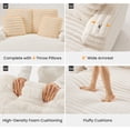 thumbnail image 3 of Gelloan Oversized Chaise Lounge Chair Indoor, Upholstered Sofa Bed with Throw Pillows and Armrests, Sleeper Chair for Living Room, Bedroom,White,Corduroy, 3 of 8