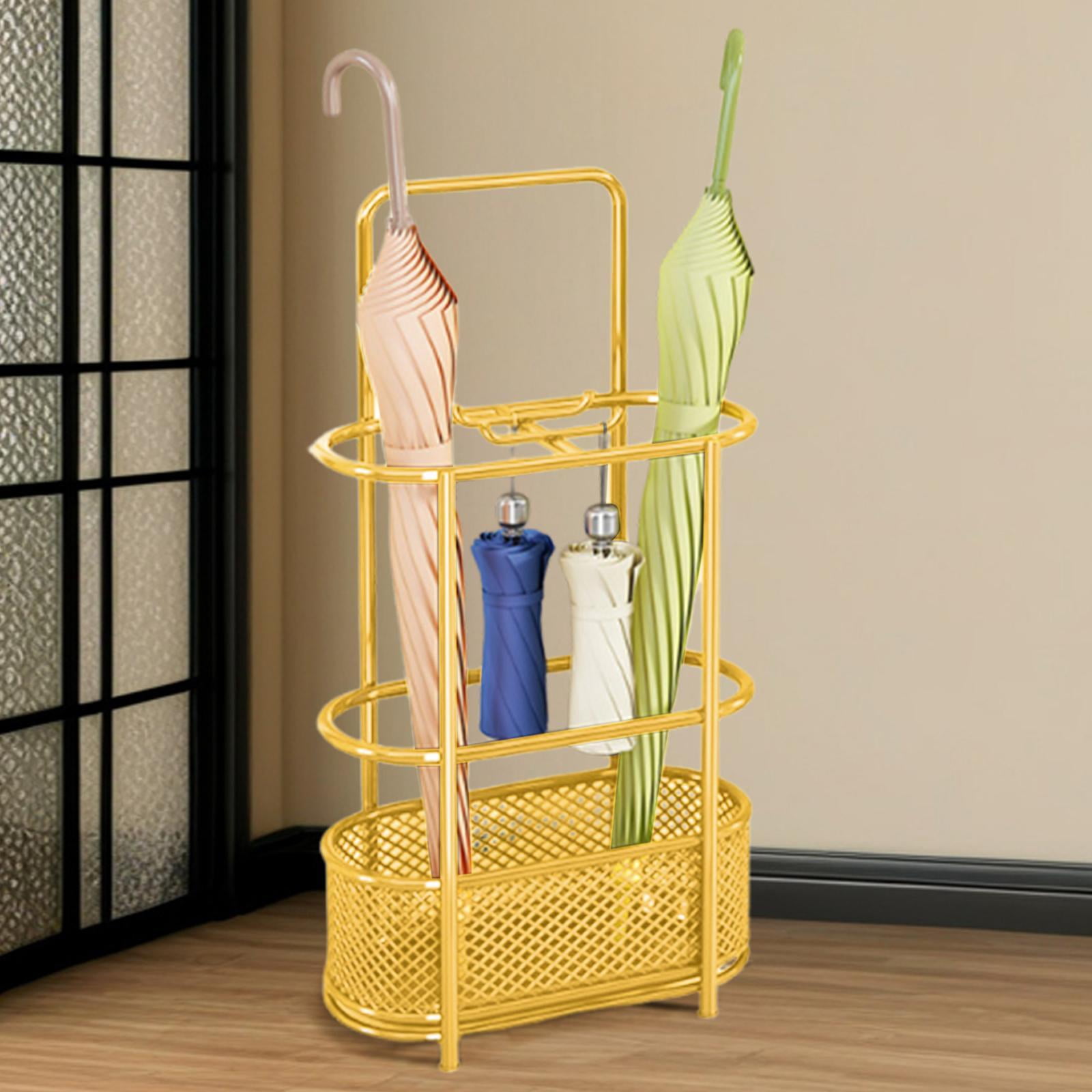 TISHITA Umbrella Holder Rack Cane Holder Umbrellas Organizer for Hotel Home Entryway Gold