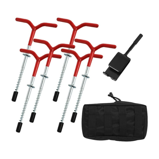Almencla 6 Pieces Ice Fishing Anchors Ground Nails Practical Ice Anchor Drill Adapter Without Socket