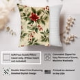 thumbnail image 2 of Ethan Taylor Floral Throw Pillow Soft Cushion Cover 'Christmas Botanical Pattern Flowers' Classical Pattern Decorative Square Accent Pillow Case, 16x16 Inches, Red, Green, 2 of 5