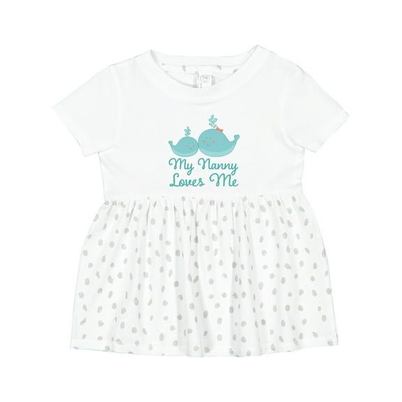 Inktastic Nanny Loves Me Grandchild Whale Girls Baby Dress
