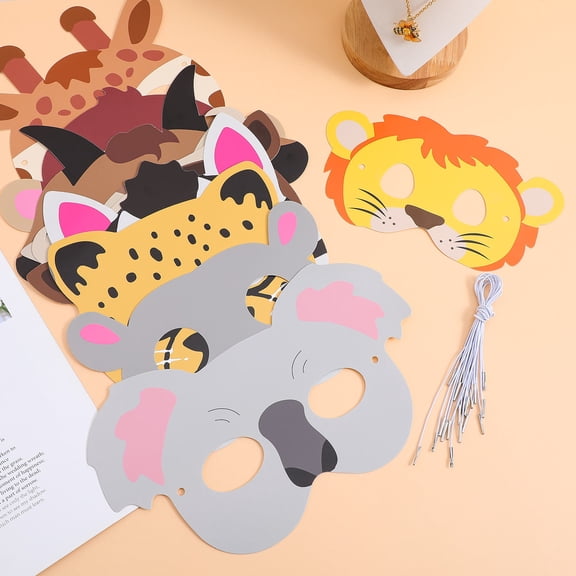 BESTYASH 16 Pcs Animal Paper Party Masks with Elastic Cord, Comfortable Wear Face Masks for Birthday Party Favors Costume Props