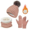 thumbnail image 2 of Ensemble Bonnet Foulard Gants d'Hiver pour Femmes Doublé Accessoires Chauds Doux Confortable pour Temps Froid, 2 of 6