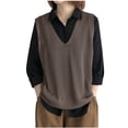 thumbnail image 6 of AUNVITO Women's V-Neck Sleeveless Knit Vest Oversized Pullover Casual and Versatile Style, 6 of 6