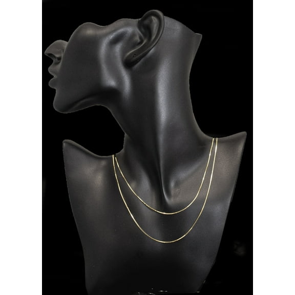 14K Solid Gold Box Chain Necklace,14K Real Gold Necklace, Women, Real Solid Gold 14k Necklace,Delicate Dainty Layered Necklace (Width:0.8mm; Necklace length:16;)