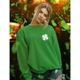 thumbnail image 5 of Tstars Womens Irish Shamrock Pocket Size Lucky Charm Clover Gifts for Irish St Patricks Day Beautiful Shirts Gift for Her Irish Shirt Pride Proud Irish Women Sweatshirt, 5 of 6