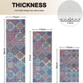 thumbnail image 4 of Red Floral Square Pattern Kitchen Rugs Sets Of 3,Kitchen Runner Rugs Non Skid Washable,Decorative Kitchen Floor Mats for Kitchen,Sink,Laundry,17"x30"+ 17"x47" + 17"x59", 4 of 6