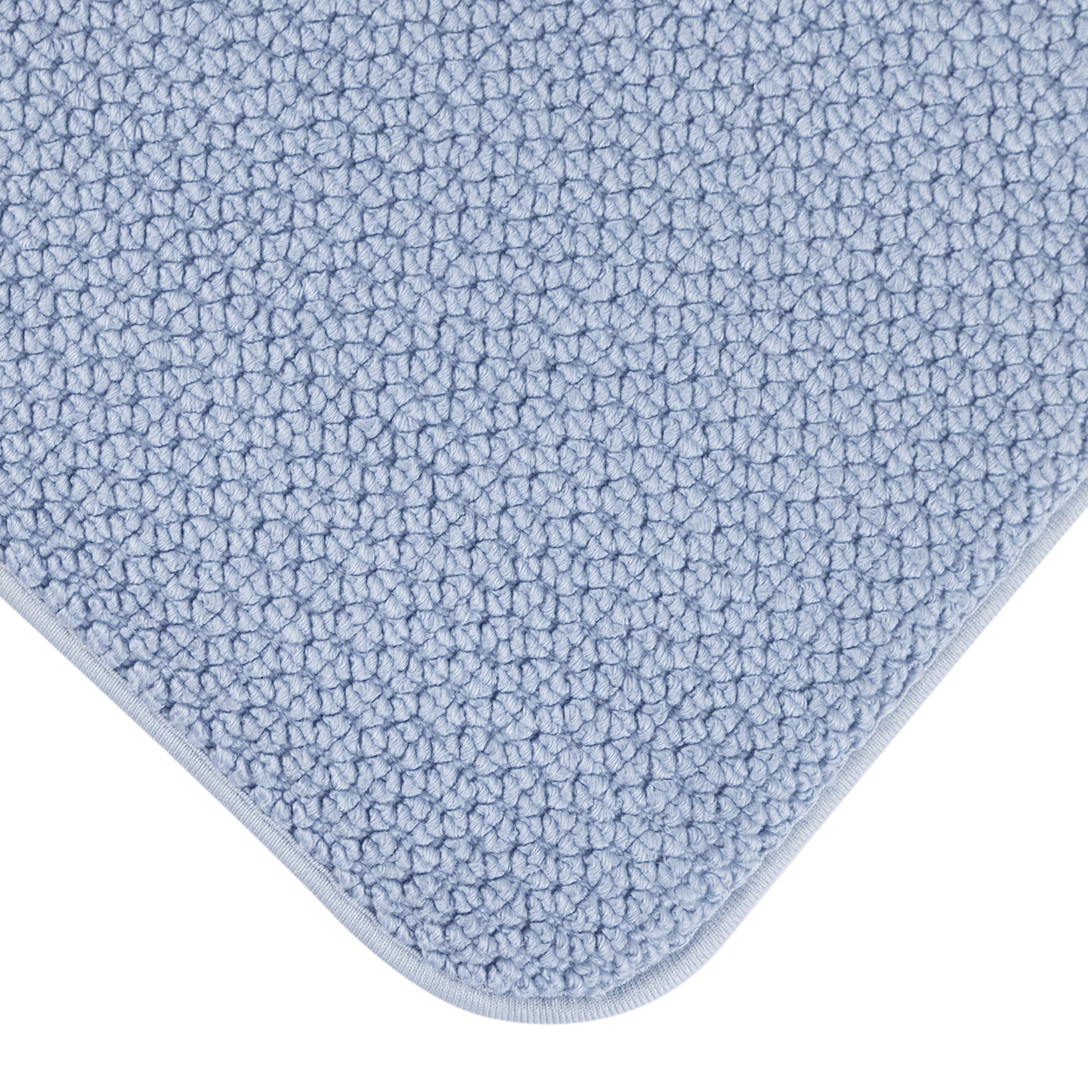 Better Homes & Gardens Signature Soft Cotton Memory Foam Bath Rug, Blue Silver, 20" x 34"