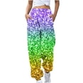 thumbnail image 1 of Dealovy Sweatpants for Women High Waisted Jogger Pants with Pockets Color Block Athletic Comfy Trackpants, 1 of 2