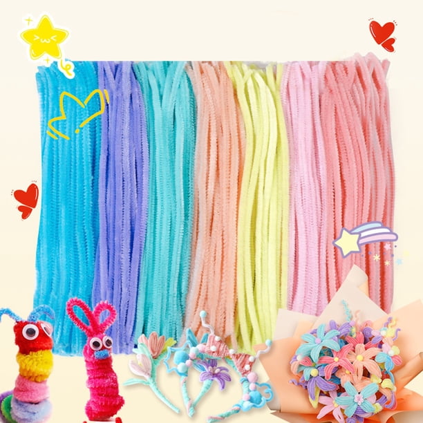 Lot De 100 Cures-pipes Souples Colorés – Bricolage, Déco, Projets Scolaires – 30 Cm X 6 Mm