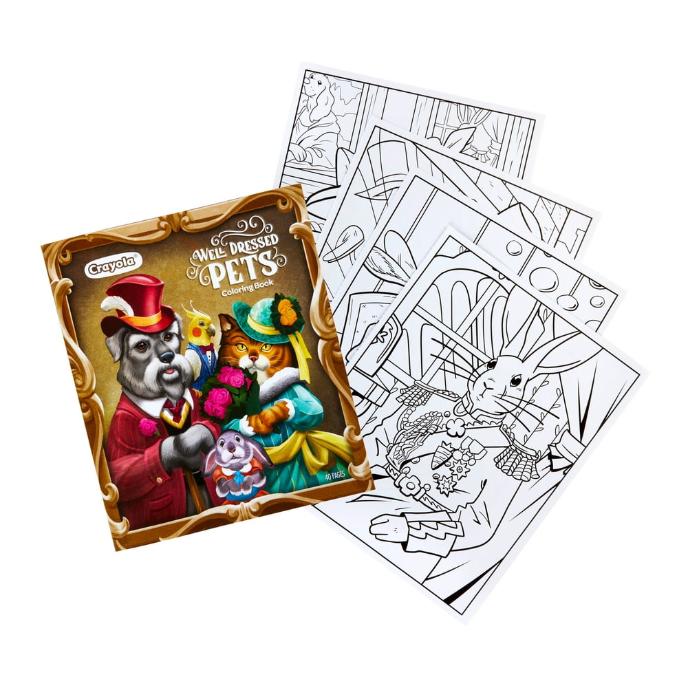 Crayola Animal Coloring Book Well Dressed Pets, 40 Pages, Child