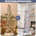 thumbnail image 2 of Árbol de Navidad HMASYO de 6 pies con 100 luces LED y control remoto plateado, 2 of 9