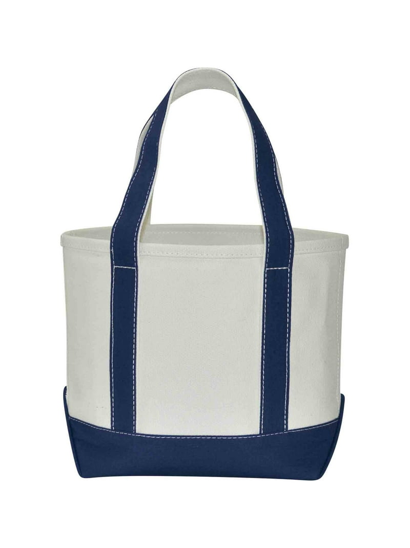 DALIX, Mini Cotton Canvas Tote Bag, 14 inch, Navy Blue - Walmart.com
