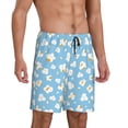 thumbnail image 2 of Kdxio Blue Popcorn Print Mens Sleep Shorts Bottoms Soft Comfy Pajama Wear Pants with Drawstring Pockets, 2 of 7