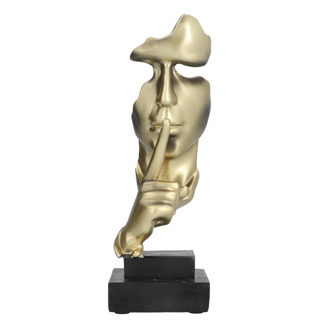 El silencio es un adorno dorado, el silencio es un abstracto dorado que mantiene el silencio, decoración de escritorio de oficina construida para durar