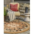 thumbnail image 3 of Unique Loom Outdoor Traditional Collection Area Rug - Royal (10'  Round Black Gold Brown/Red), 3 of 9