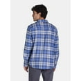 Men's and Big Men's Flannel Shirt with Long Sleeves, Sizes XS