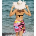 thumbnail image 2 of HAPPY BAY Women's Beachwear Summer Bikini Beach Swim Cover up Pareo Wraps swimwear Short Sarong Coverups for Women One Size Pink, Palm Tree Beach Hibiscus, 2 of 5