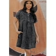 thumbnail image 3 of Redhotype Black Denim Dress with Acid Wash – Trendy Red Update, 3 of 8